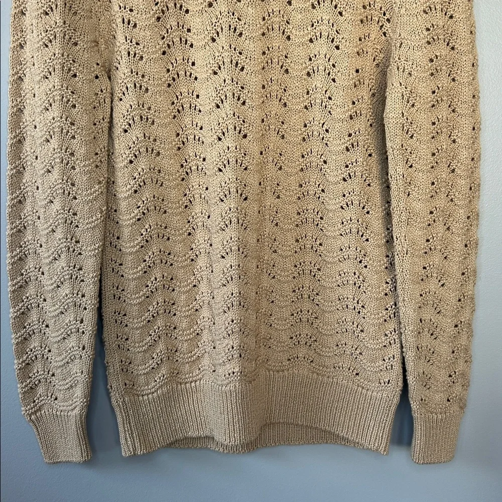 Sefr Leth Waffle Knit Sweater Caramel Tan Size XS Oversized - Picture 4 of 7
